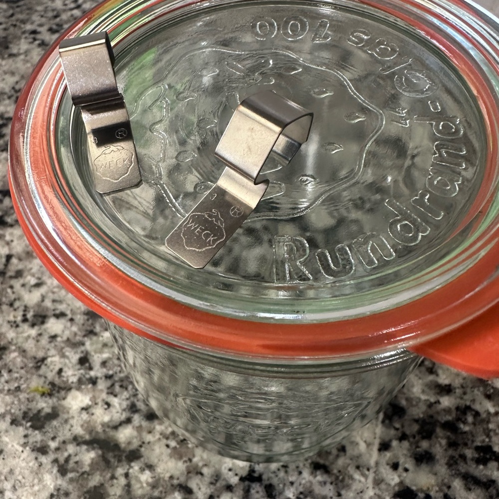 Glass Jar with Orange Seal